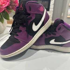 Nike Air Jordan Black and Purple Sneakers